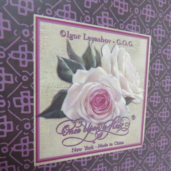 Vintage Floral Purple Violet Flowers hat box - Picture 4 of 7